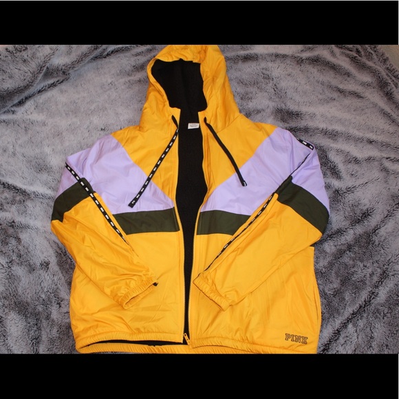 pink sherpa lined hood anorak